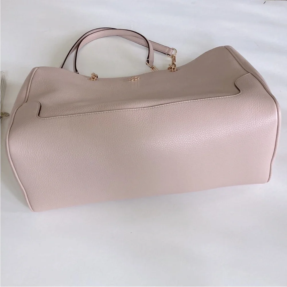Tory Burch Marsden Pebbled Leather Tote in Light Oak - Picture 9 of 14